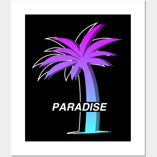 PARADISE - Digital 90s Aesthetic Vaporwave Posters and Art